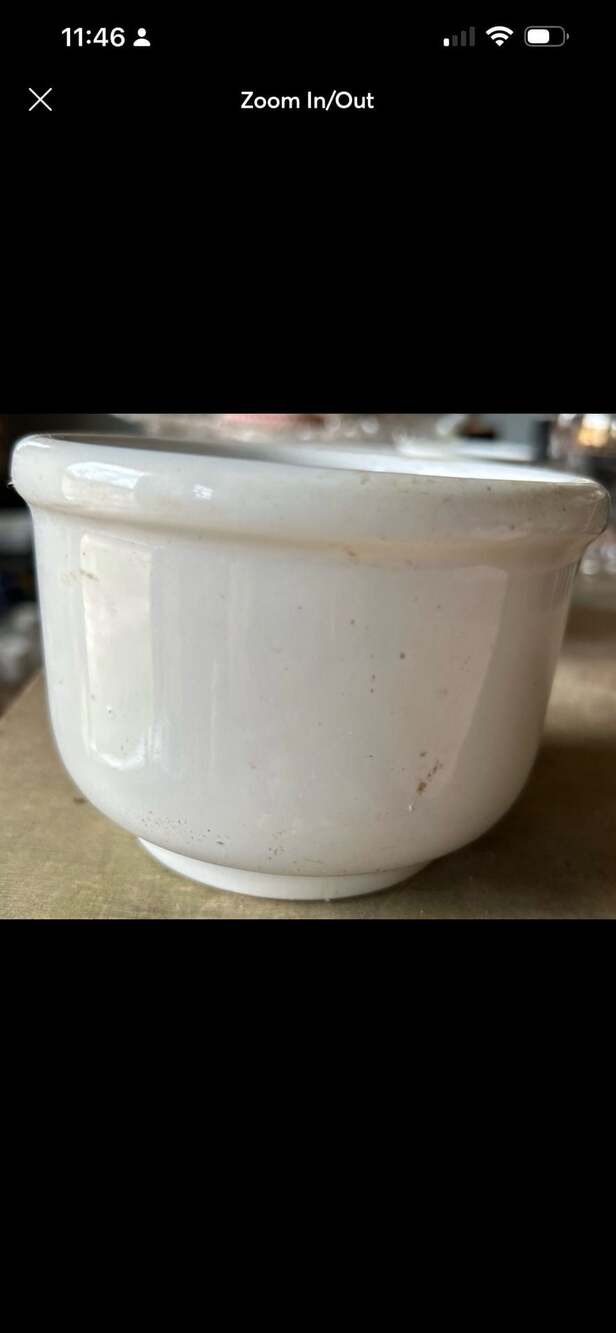 Vintage Heavy White Ironstone Farmhouse Pudding Basin Bowl